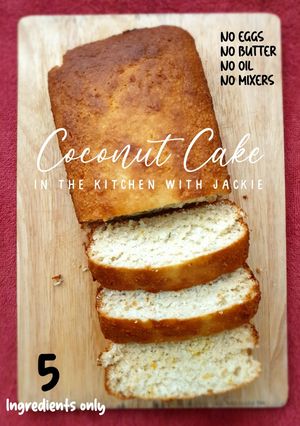 Foto resep Coconut Cake, NO eggs, butter/oil, mixers