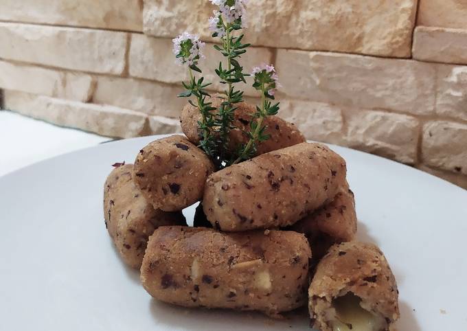 Le mie polpette di fagioli e timo ripiene di formaggio brie