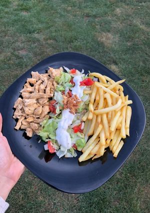 Glutén, tej, tojás, szójamentes, gyros tál recept fotója