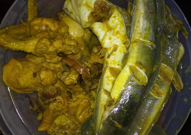 Bumbu mengolah Ayam dan lele ungkep yang sempurna