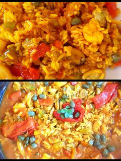 Una foto de Paella de mariscos sencilla. #delantaldorado