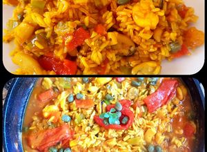 Una foto de Paella de mariscos sencilla. #delantaldorado