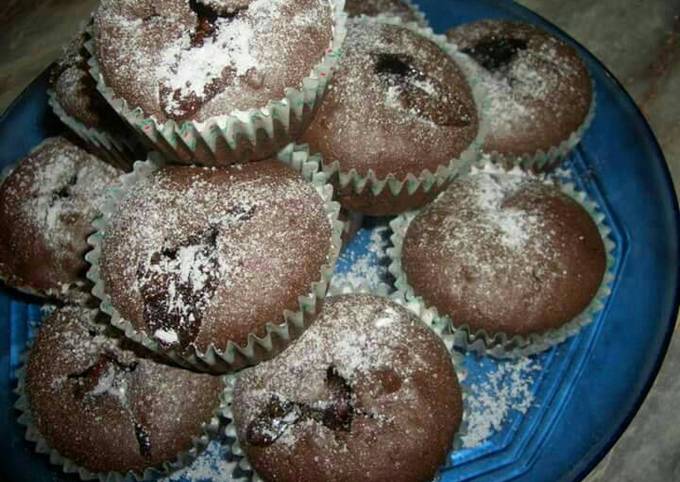 Nutellás, diós muffin recept foto