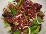 Salad with crispy Iberian ham and pomegranate