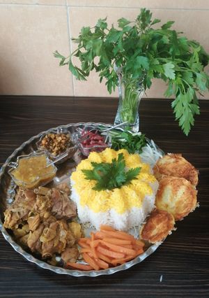 عکسی از دستور چلو بوقلمون