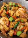 Tumis udang, tahu dan petai