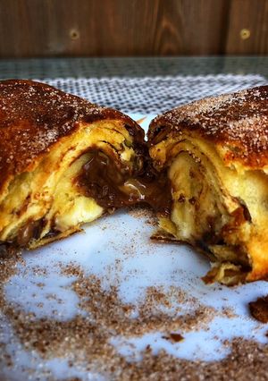 Banánnal töltött sült tortilla recept fotója