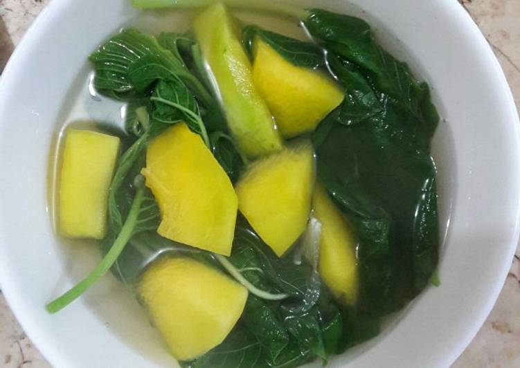 Proses meracik Sayur bening bayam labu Lezat