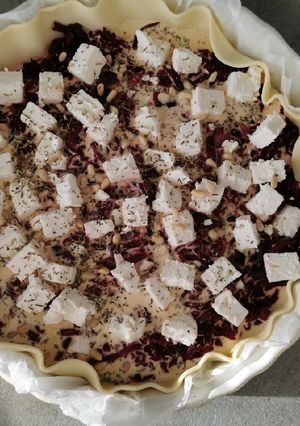 Une photo de Tarte salée betterave et feta