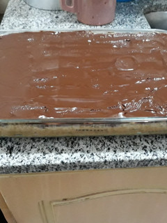 Una foto de Chocotorta con queso crema! Suave fácil y rica!!!!