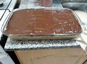 Una foto de Chocotorta con queso crema! Suave fácil y rica!!!!