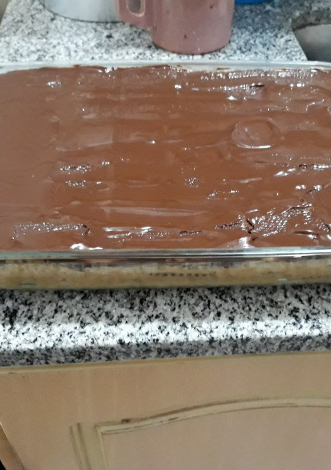 Una foto de Chocotorta con queso crema! Suave fácil y rica!!!!
