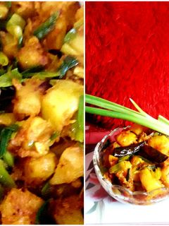 आलू हरे प्याज़ की सब्जी (Aloo hare pyaz ki sabzi recipe in Hindi) रेसिपी मुख्य फोटो