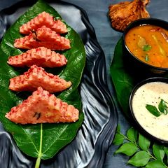 A picture of Beetroot Dhokla.