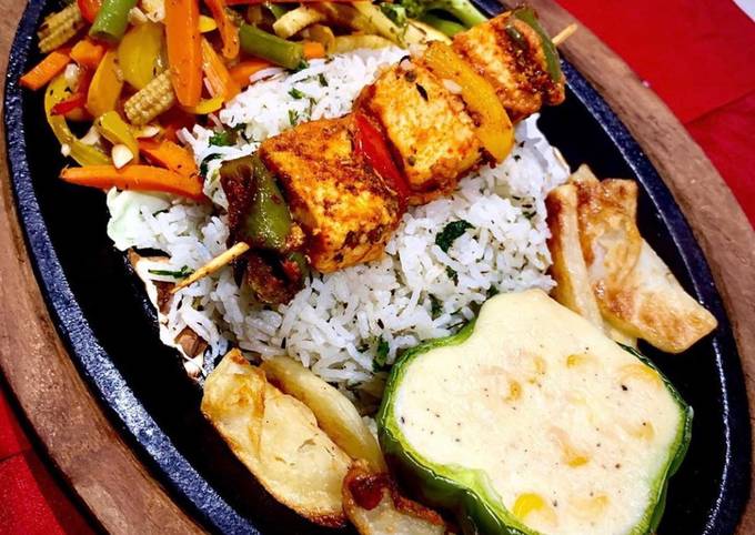 Veg Paneer Shashlik Sizzler