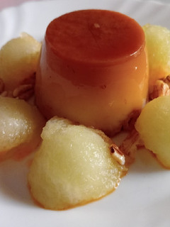 Una foto de Flan de melón