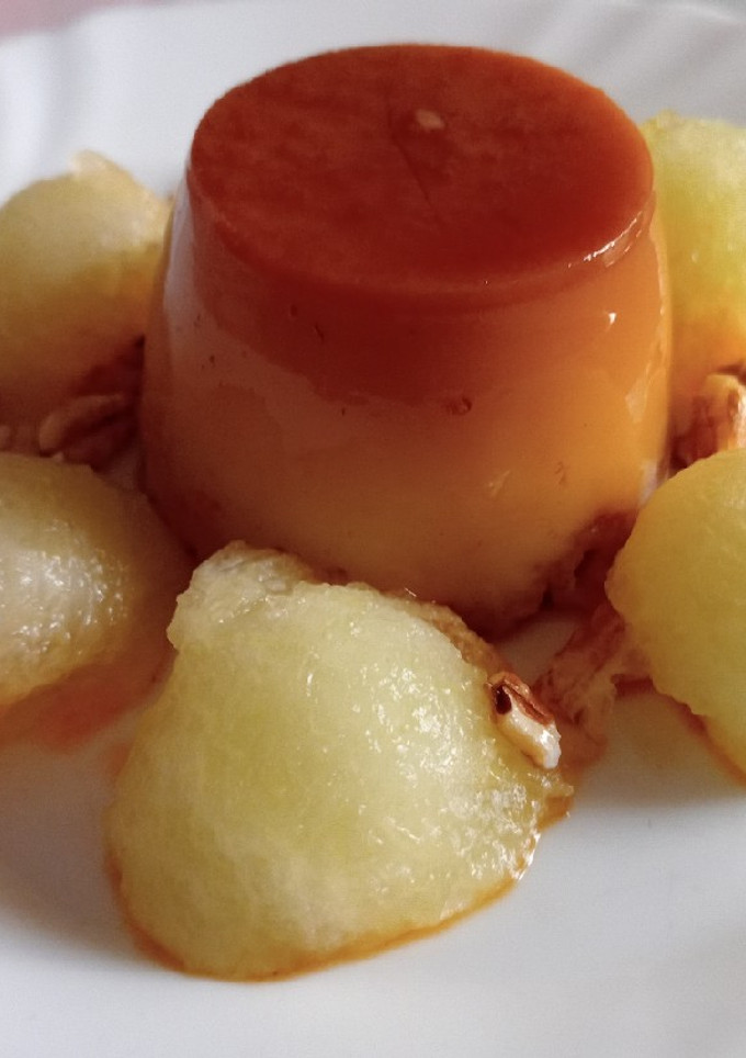 Una foto de Flan de melón