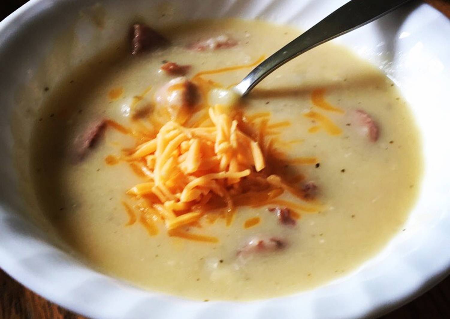 Slow cooker Potato & Smoked Sausage soup Recipe by Amanda J Cookpad