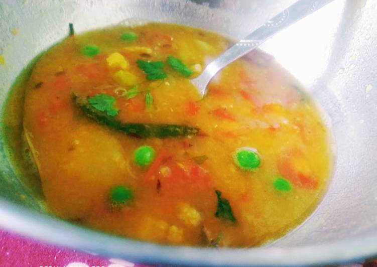 Easiest Way to Prepare Homemade Mixed vegetables Tuvar dal