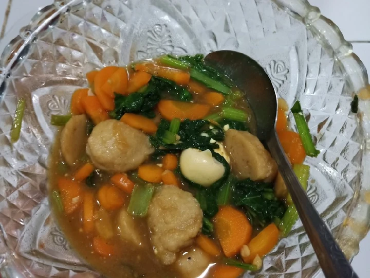 Cara Mudah Membuat Resep Tumis wortel sawi pentol puyuh yang Menggugah Selera Anti Ribet, Mantap Sekali