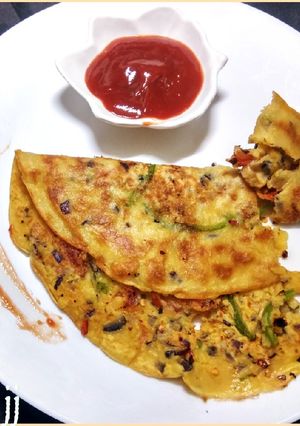 A picture of Vegetables Omlette.