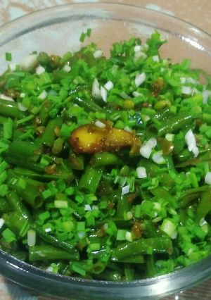 A picture of Long beans (chawli) sabji.