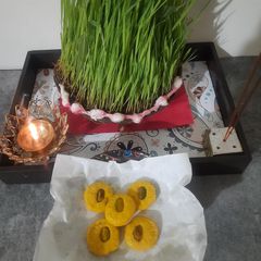 A picture of Kesar pista peda.