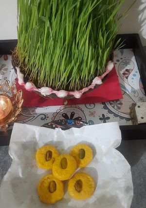 A picture of Kesar pista peda.