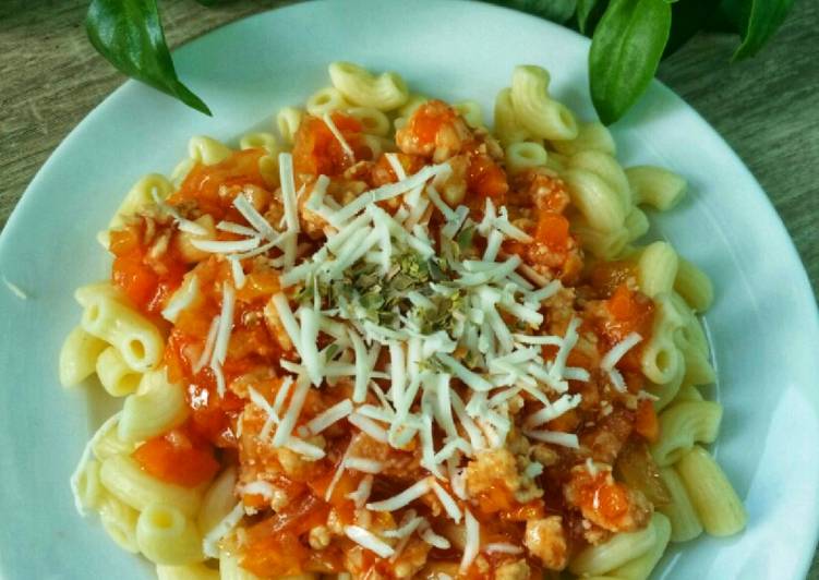 Mpasi 12mo+ Macaroni bolognese homemade foto resep utama