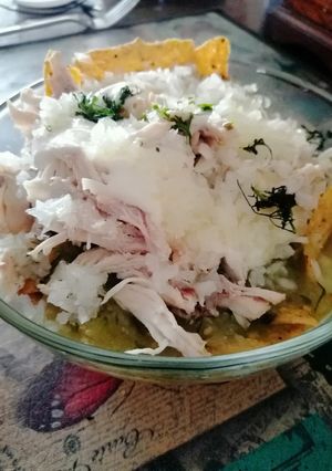Una foto de ¡¡Chilaquiles de pollo!! #masconmenos