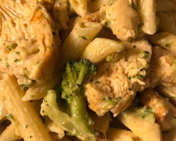 Easy Fast Cooking Fettuccini Alfredo Chicken and Broccoli Pasta Most Delicious