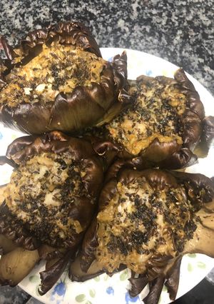Foto principal de 391. Alcachofas del Prat rellenas de salpicón de marisco