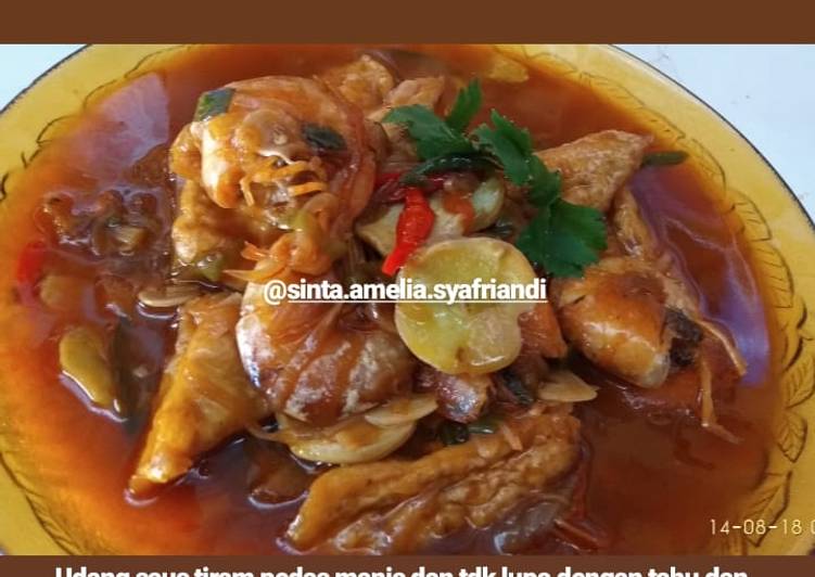 Udang Saus Tiram Pedas Manis + Jengkol dan Tahu💕