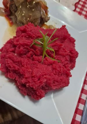 Una foto de Puré de Betarragas