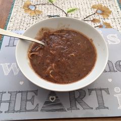 A picture of Black bean soup.