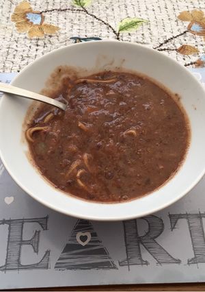 A picture of Black bean soup.