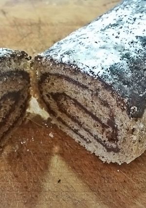 Una foto de Brazo de gitano de chocolate y café