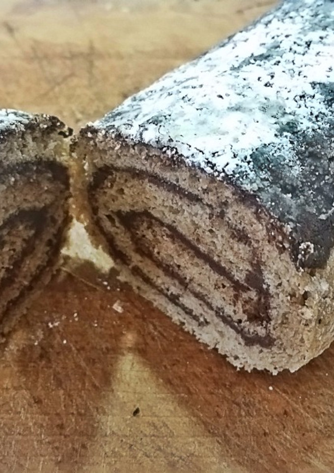 Una foto de Brazo de gitano de chocolate y café