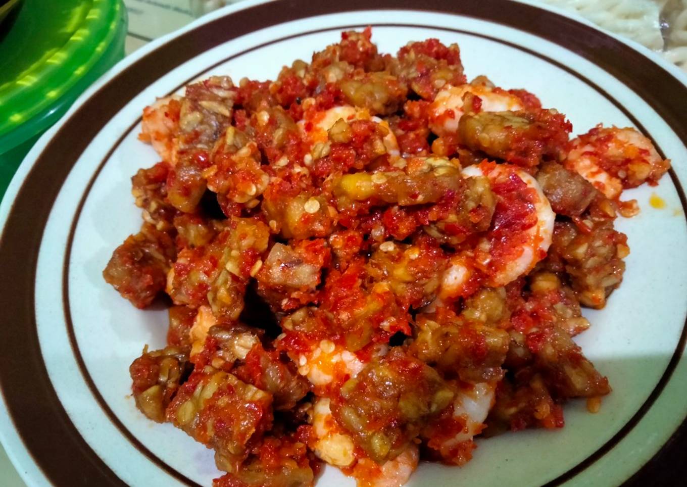 Udang tempe balado