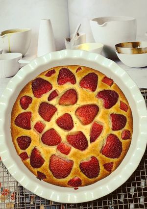 รูปของ เค้กสตรอว์เบอร์รี เพื่อสุขภาพ ง่ายๆ สไตส์จุ๋ม (Strawberry cake)