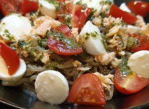 Foto principal de Konjac de albahaca con pesto