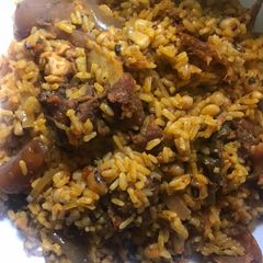 Rice and beans jollof A picture of Rice and beans jollof.