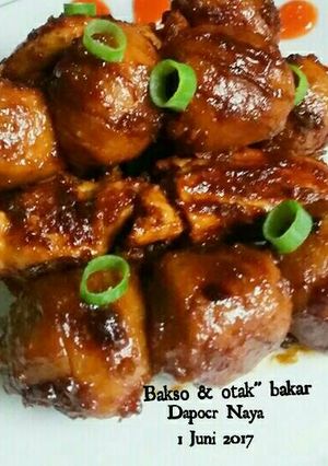 Foto resep Bakso & otak" bakar pedas 🍡🍢