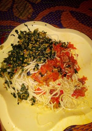 A picture of Taliya and vegetables.