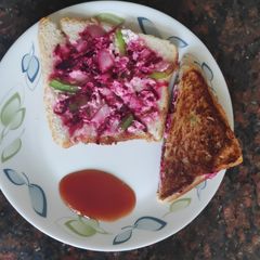 A picture of Pink sandwich.