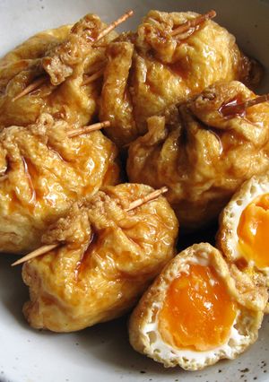 A picture of Egg in Abura-age (Thin Fried Tofu).