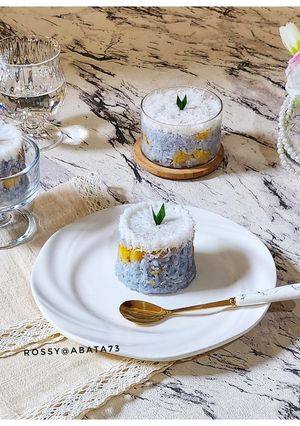 Foto resep Kukus Ketan Bunga Telang Pisang