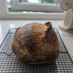 A picture of Sourdough Bread x 2, Black Treacle & Rapeseed Oil, 71% Hydration. Workers schedule plus 6 x ciabatta.