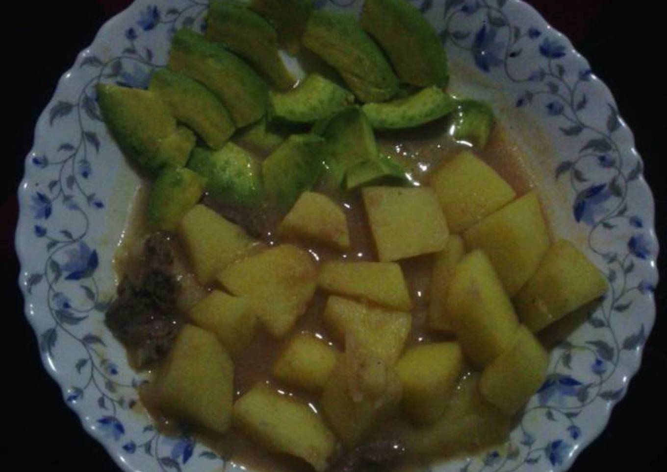 Yams in beef stew