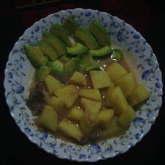 A picture of Yams in beef stew.